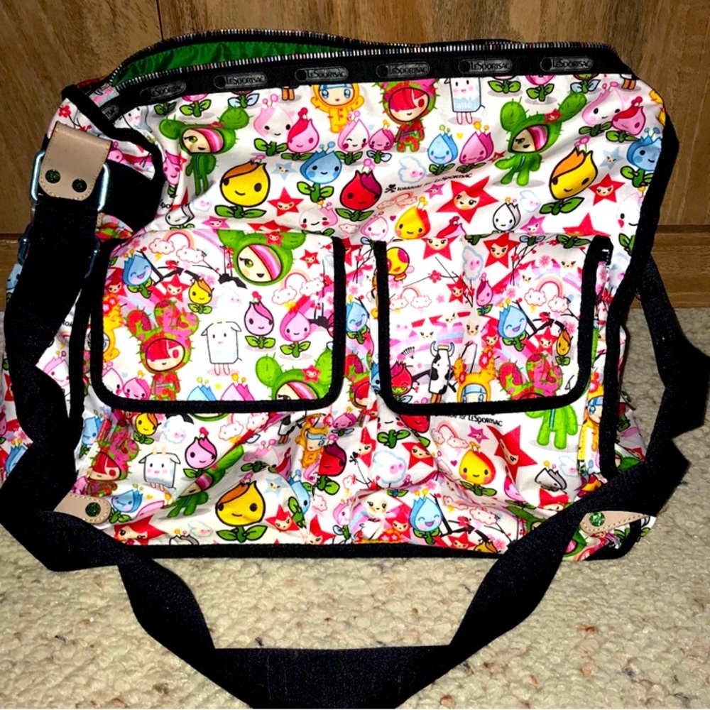 Tokidoki x Lesportsac cactus floral over the shoulder large bag